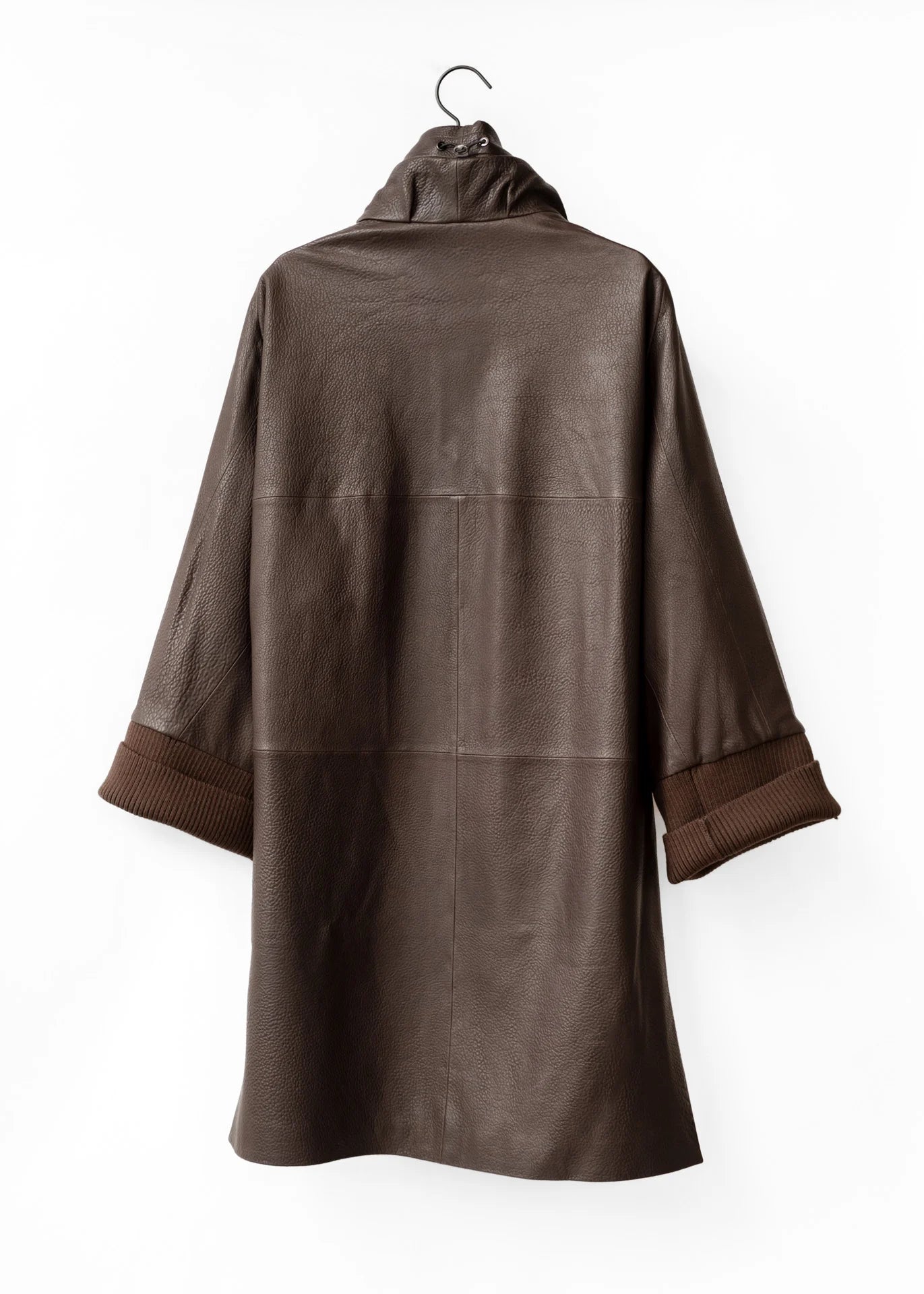 Ledermantel mit Stehkragen