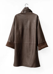 Ledermantel mit Stehkragen