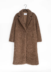 Long Curly Faux Fur Coat