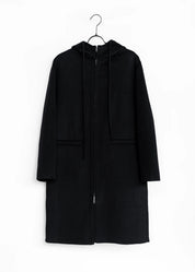 Wollmantel mit Kapuze