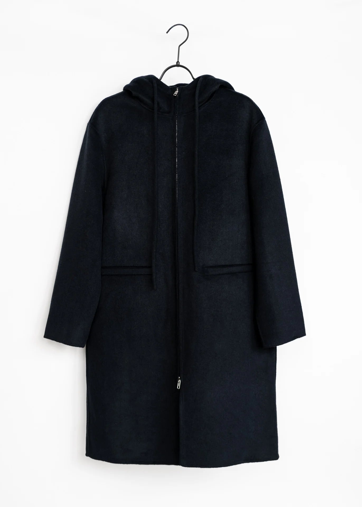 Wollmantel mit Kapuze