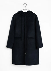 Wollmantel mit Kapuze