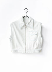 Cropped denim vest