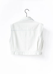 Cropped denim vest