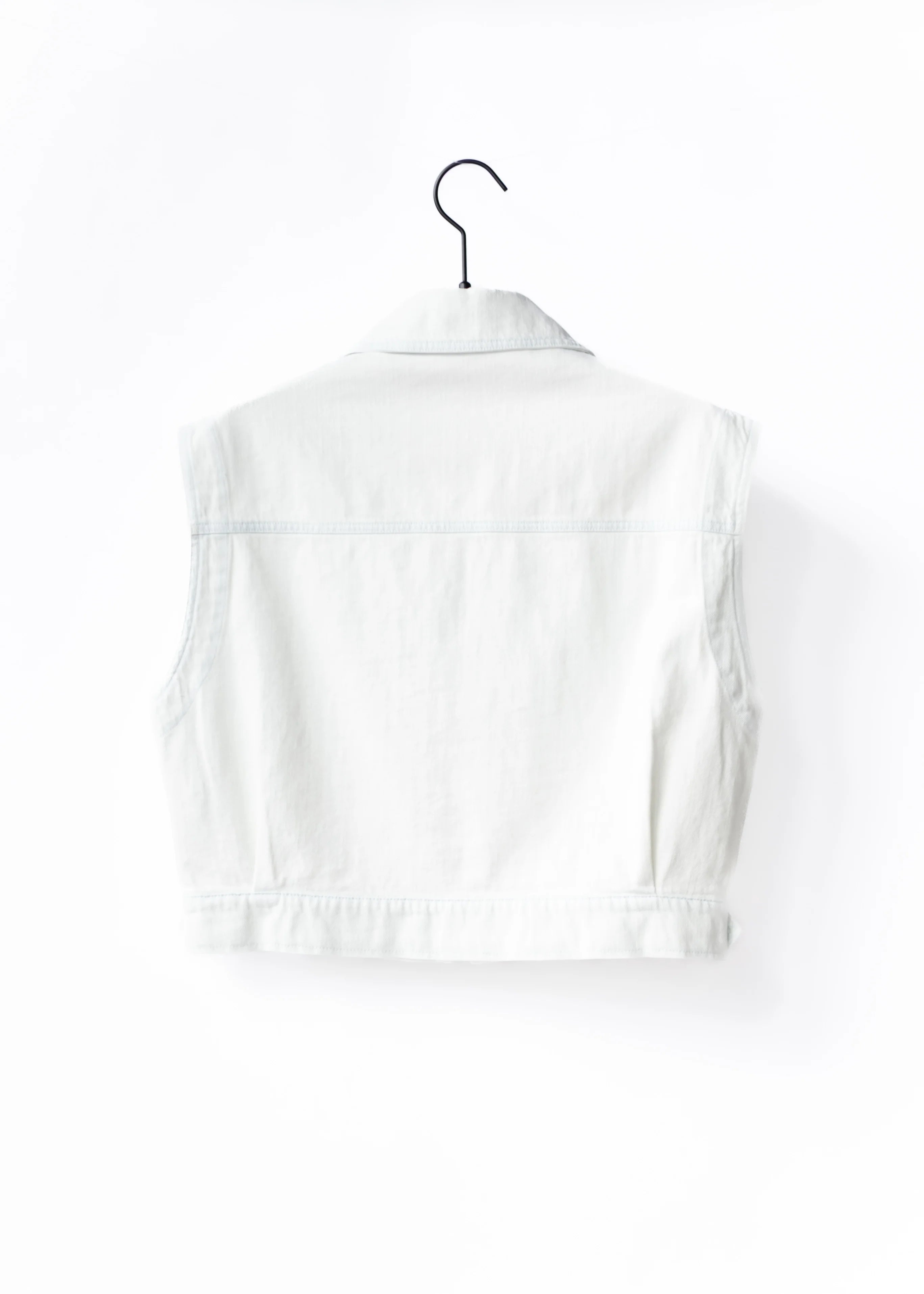 Cropped denim vest