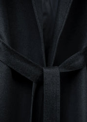 Langer Wollmantel mit Gürtel