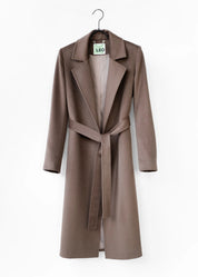 Langer Wollmantel mit Gürtel