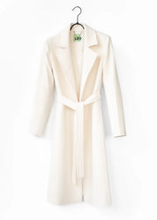 Langer Wollmantel mit Gürtel