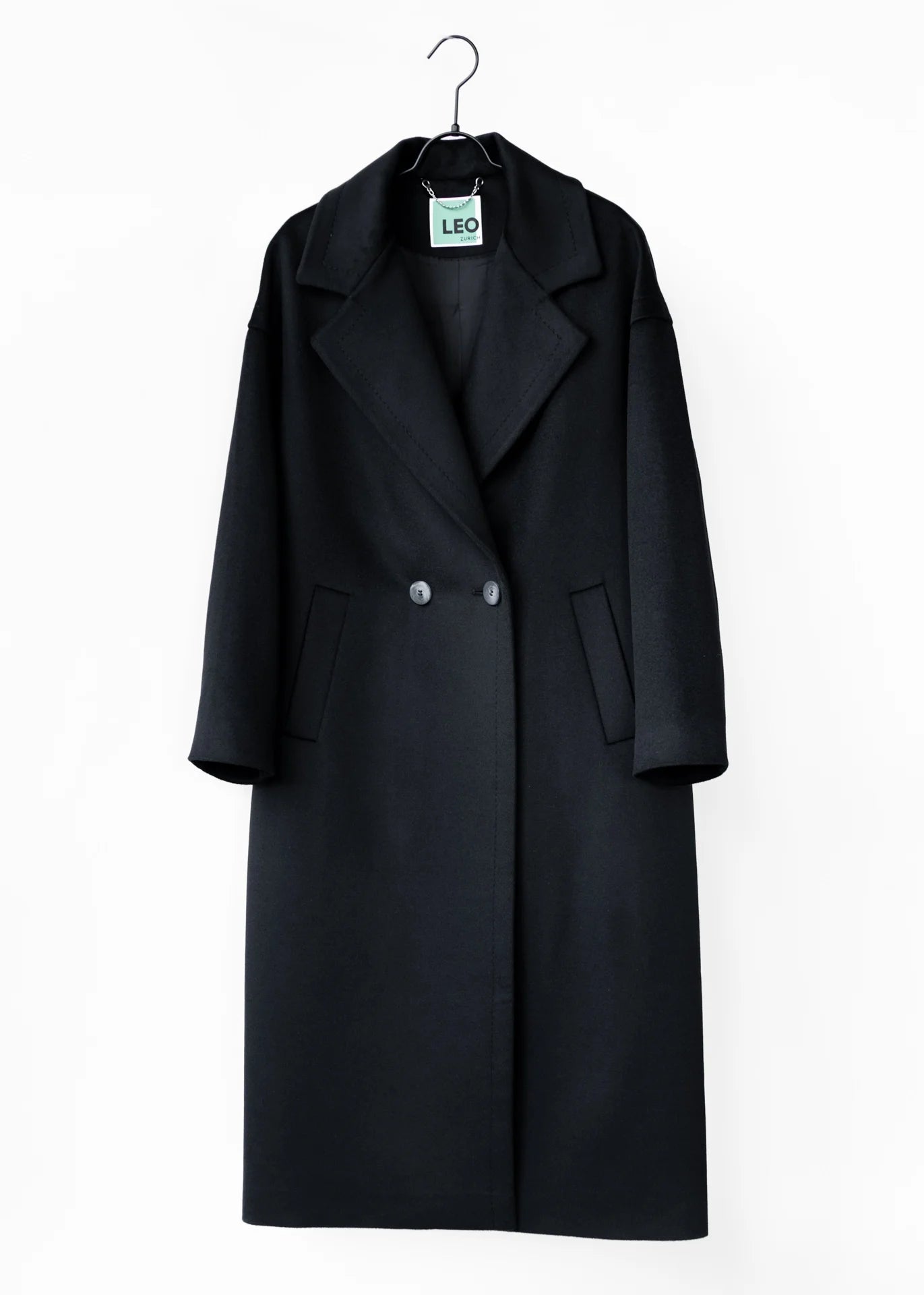 langer oversized-mantel aus wollmischung Schwarz Weekday DE