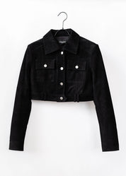 Cropped Jacke aus Veloursleder