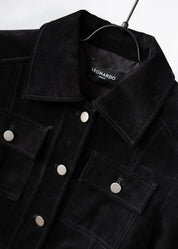 Cropped Jacke aus Veloursleder