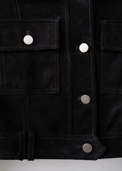 Cropped Jacke aus Veloursleder
