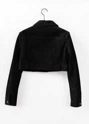 Cropped Jacke aus Veloursleder