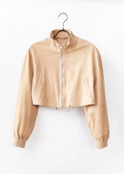 Kurze Velourslederjacke