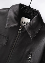 Cropped leather jacket