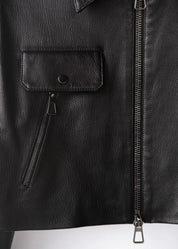 Cropped leather jacket