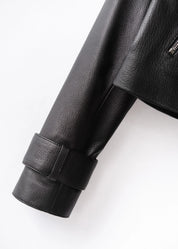 Cropped leather jacket