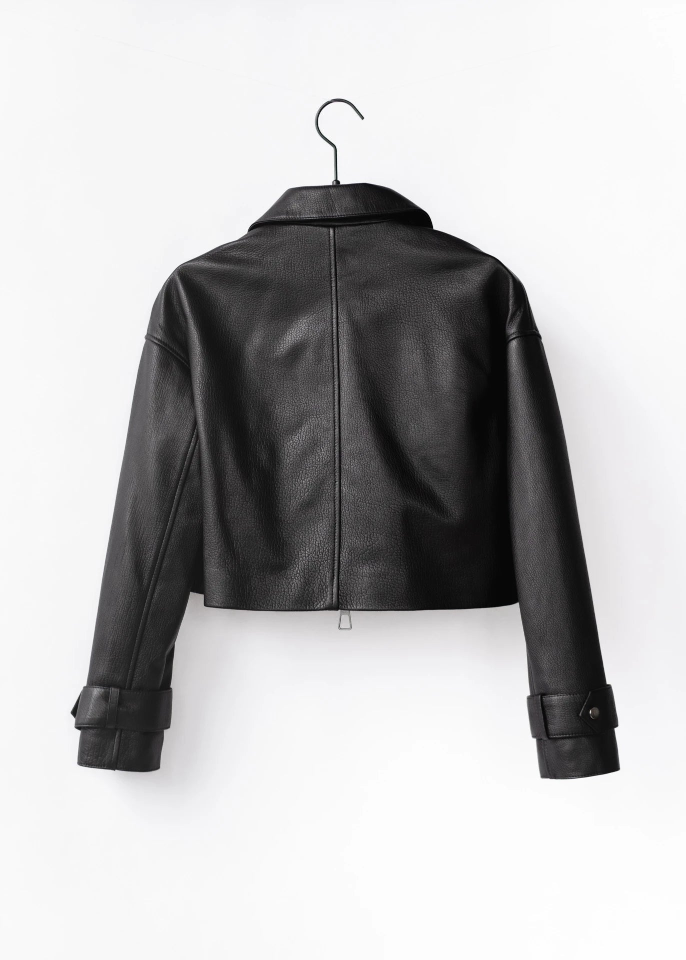 Cropped leather jacket