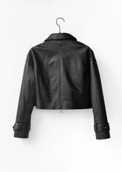 Cropped leather jacket
