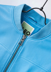 Leather utility bomber jacket