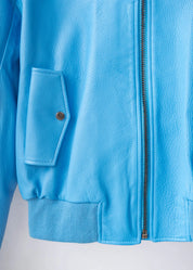 Leather utility bomber jacket