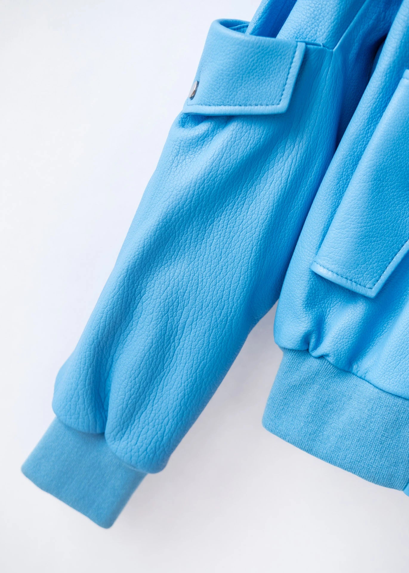 Leather utility bomber jacket