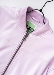 Leather utility bomber jacket