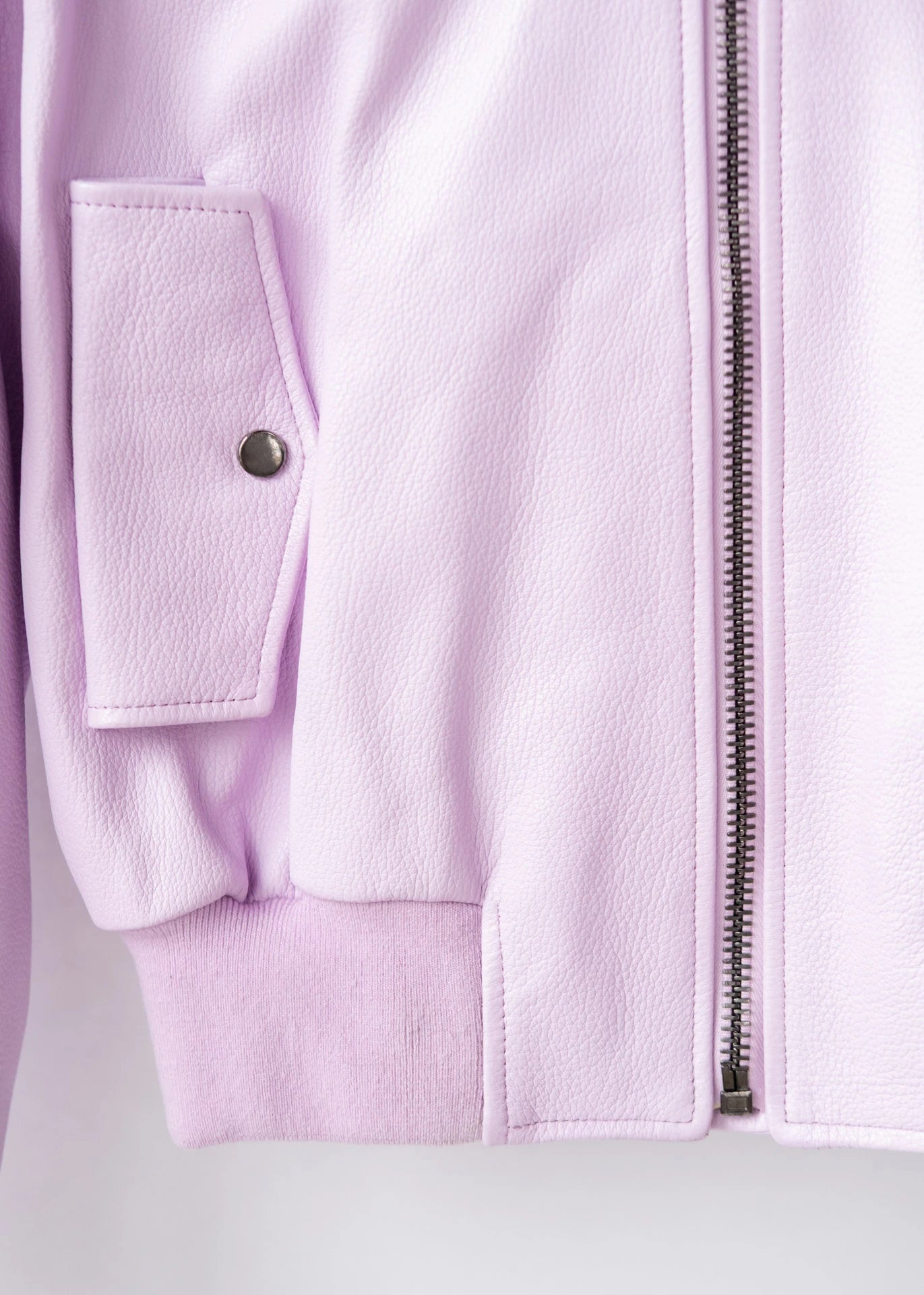 Leather utility bomber jacket