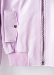 Leather utility bomber jacket