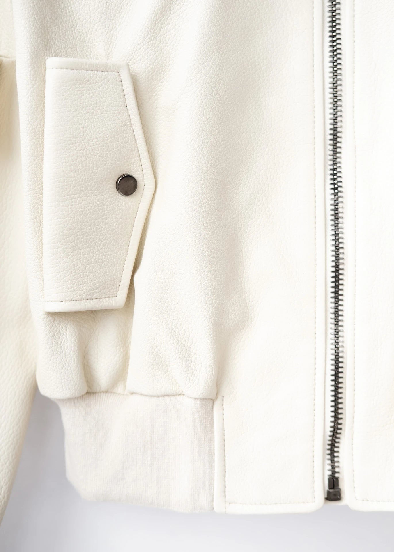 Leather utility bomber jacket