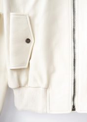 Leather utility bomber jacket