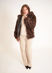 Faux Fur Hoodie Jacket