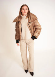 Daunenjacke mit Oversize-Kragen