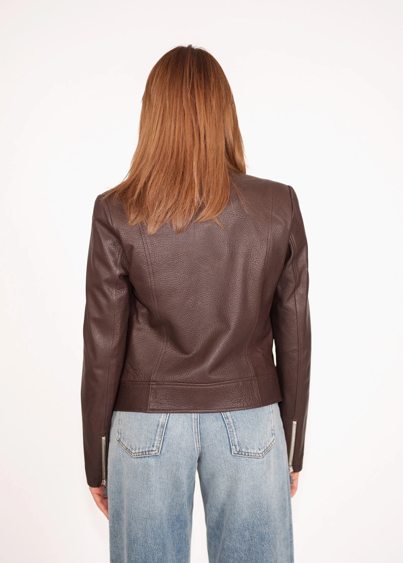 Lederjacke mit Stehkragen