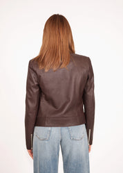 Lederjacke mit Stehkragen