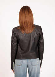 Lederjacke mit Stehkragen