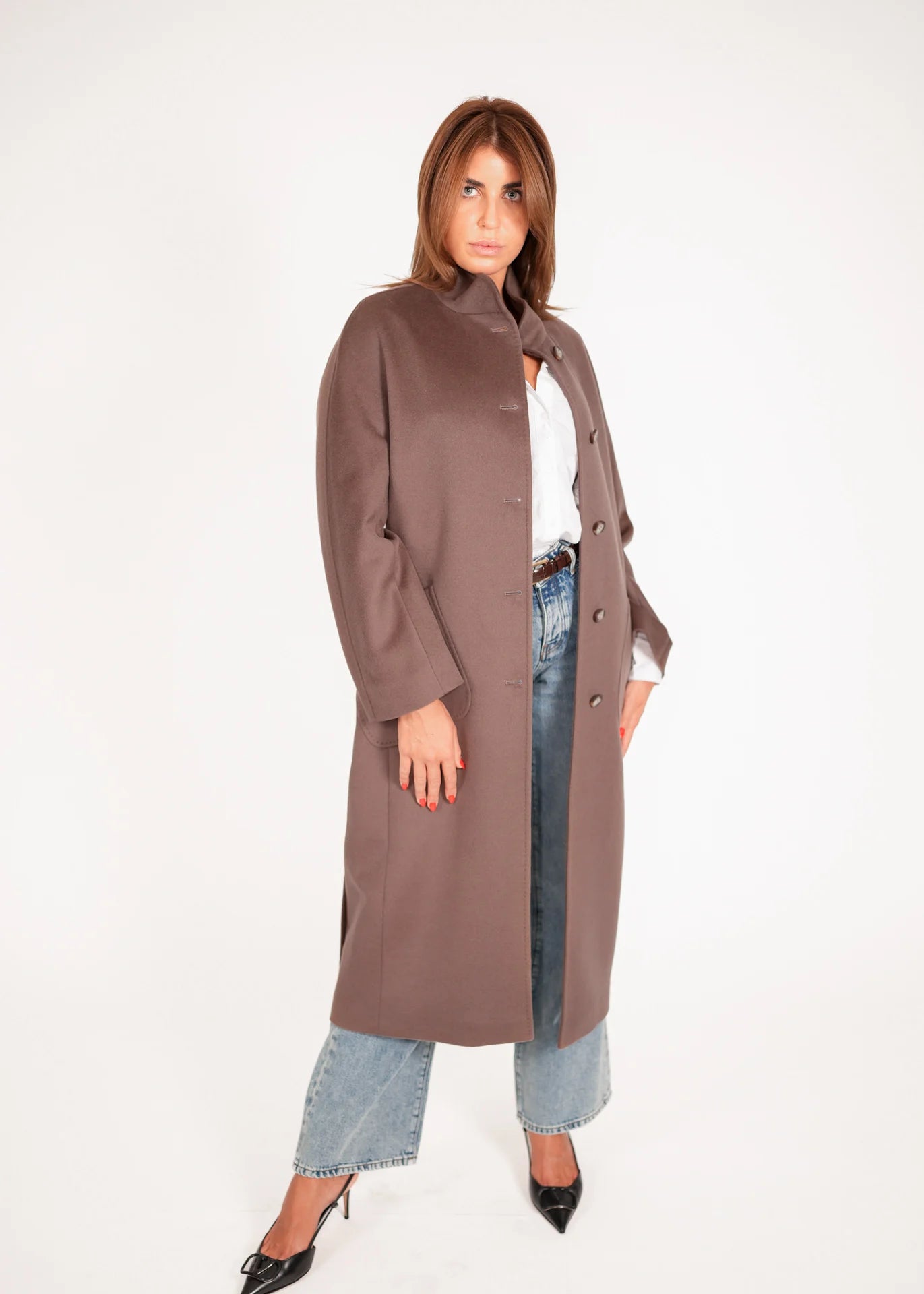 Wollmantel mit Stehkragen