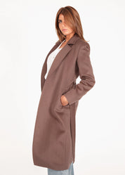 Langer Wollmantel mit Gürtel