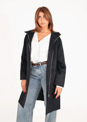 Wollmantel mit Kapuze