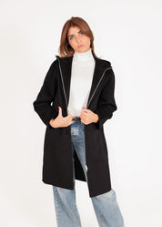 Wollmantel mit Kapuze