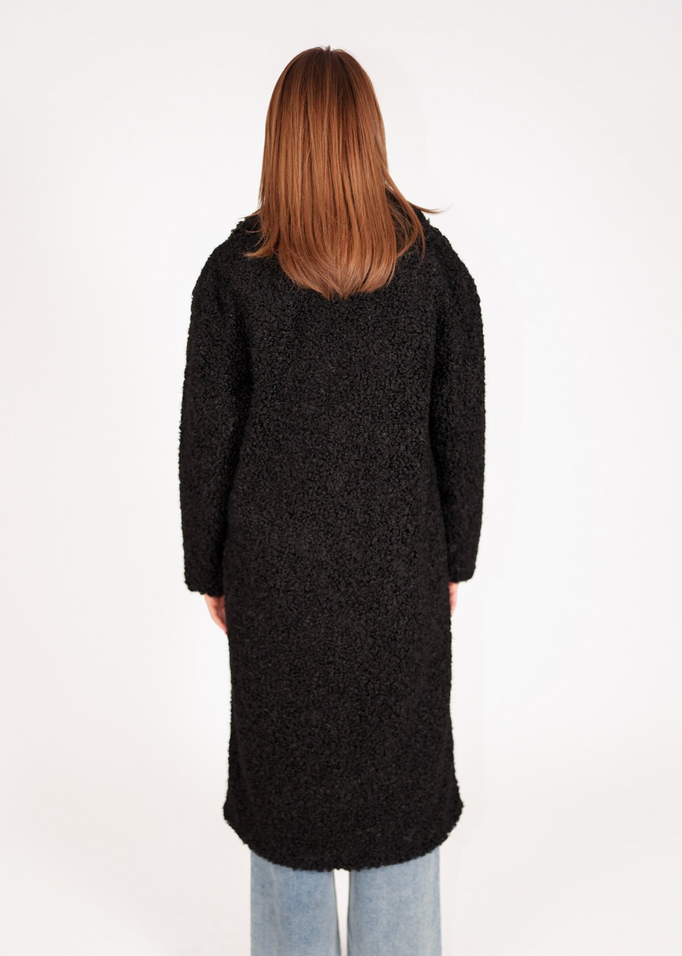 Long Curly Faux Fur Coat