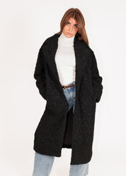Long Curly Faux Fur Coat