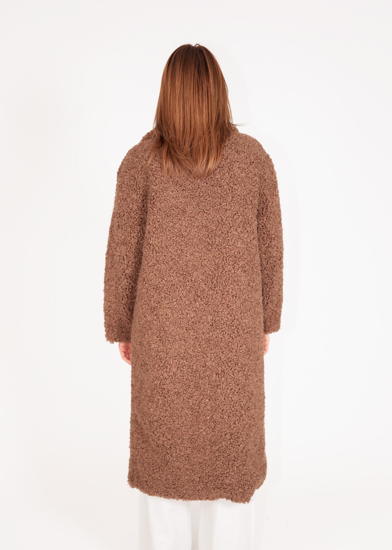 Long Curly Faux Fur Coat