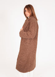 Long Curly Faux Fur Coat