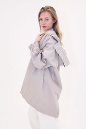 Minimalist hooded trench jacket