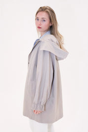 Minimalist hooded trench jacket