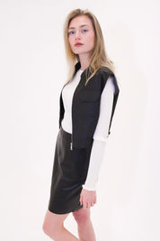 Cropped gilet made of vegan leather