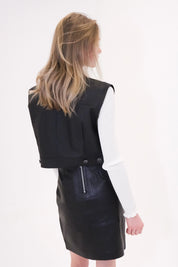 Cropped gilet made of vegan leather