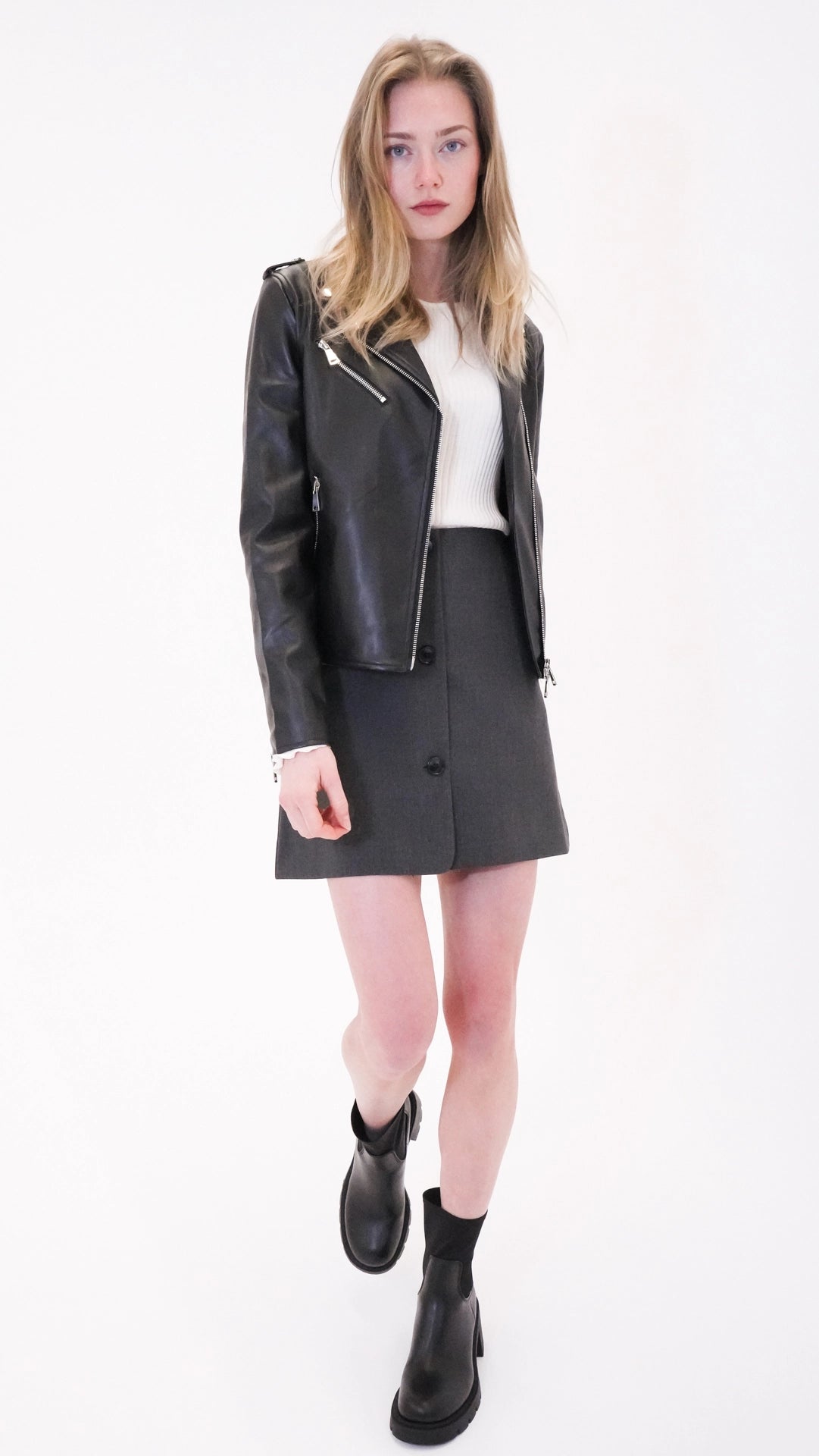 vegan leather biker jacket