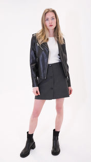 vegan leather biker jacket